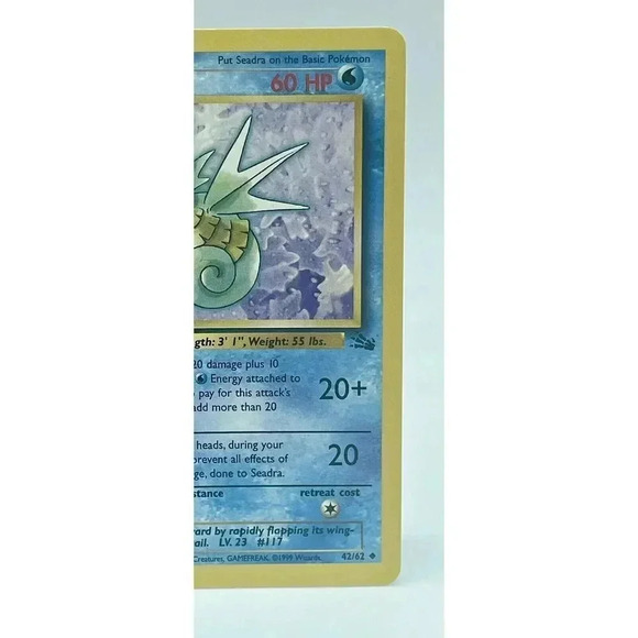 Seadra 42/62 Fossil Set Uncommon Non Holo Pokemon Original WOTC Vintage 1999 NM - Picture 3 of 6